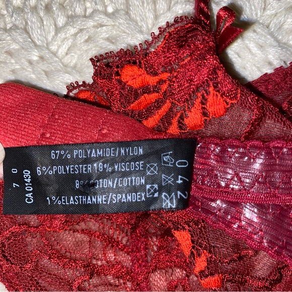COPY - AUBADE SHEER LACE BALCONETTE BRA in RED - Picture 8 of 9